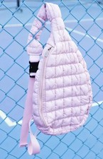 New Pickle O'Joe Quilted Sling Pickleball Racket Bag Dusty Pink