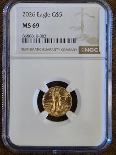 2026 GOLD American Eagle - NGC Slabbed MS 69 - 1/10th GOLD - FREE PRIORITY SHIP