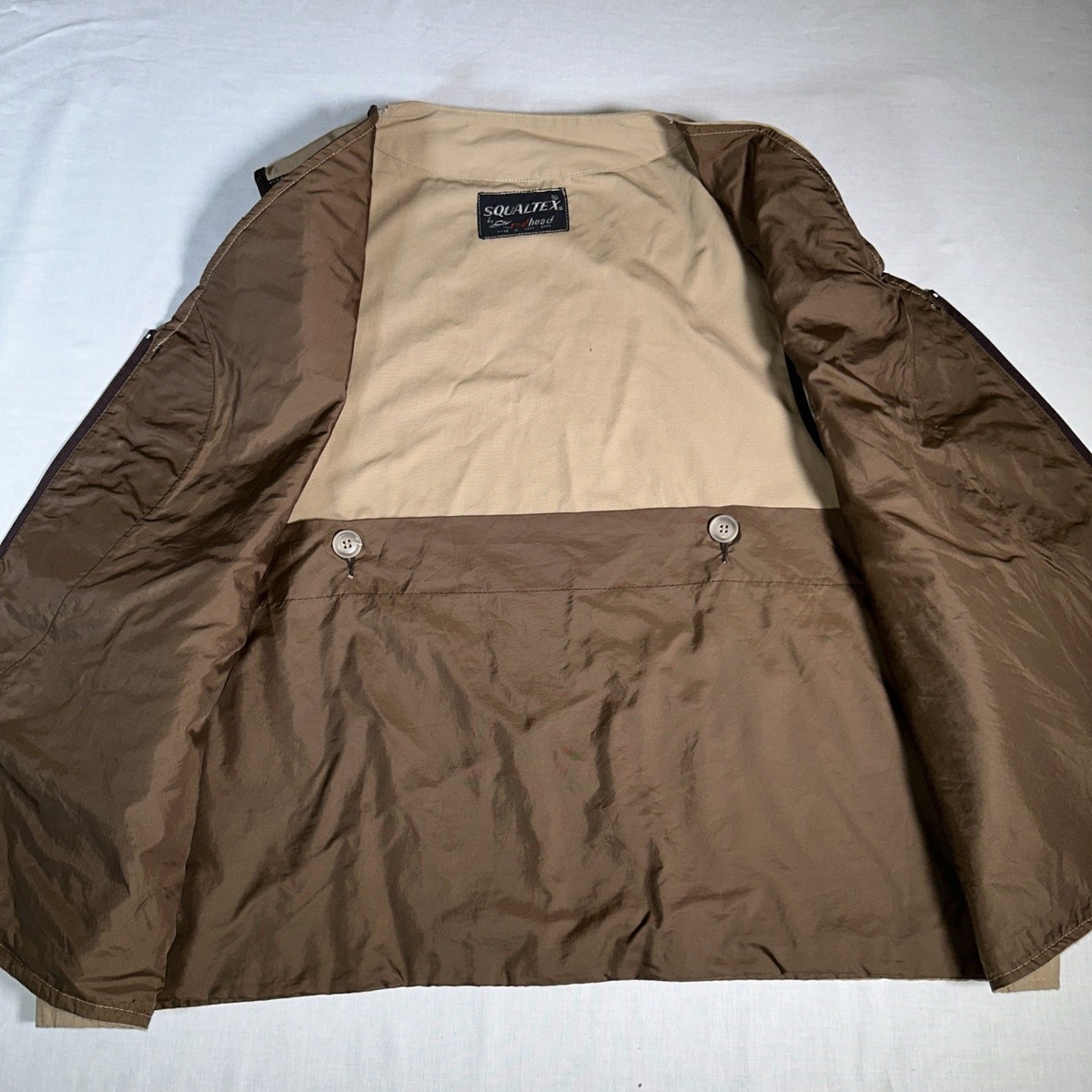 Vintage Squaltex RedHead Hunting Shooting Vest XL Brown Zip Bird