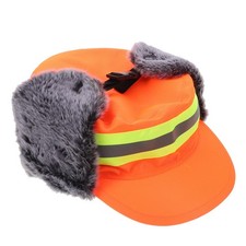  Mens Winter Windproof Warm Hat with Ear Flap Reflective Trapper Workwear Safety