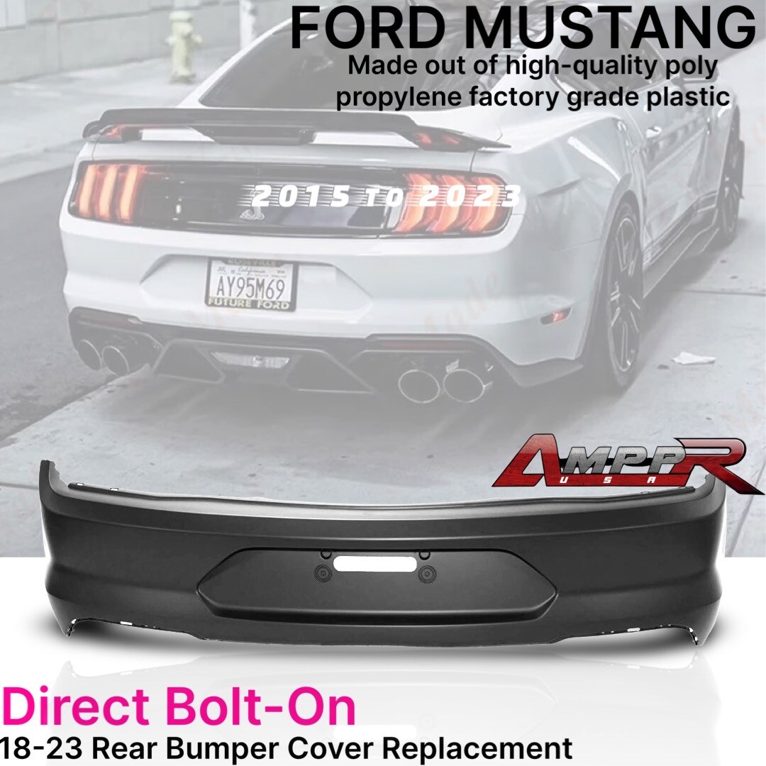 Fits All 18-23 Ford Mustang Gt Style Rear Bumper Cover Replacement