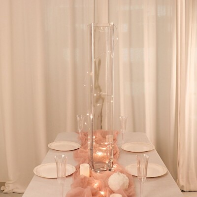 CLEAR 2 Square 32'' Cylinder Glass Flower VASES Centerpieces Party Decorations