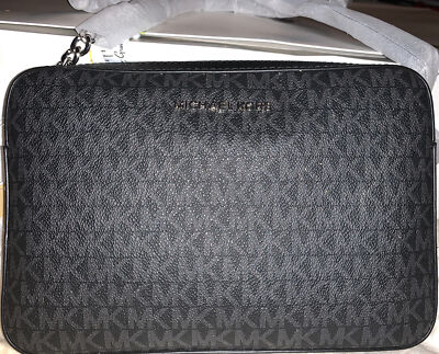 Michael Kors MK Designer Silver Logo Leather Handbag Satchel Purse Duffle  NWTS