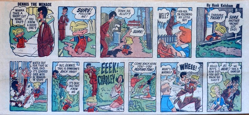 Dennis the Menace by Hank Ketcham - early Sunday comic page - May 1954