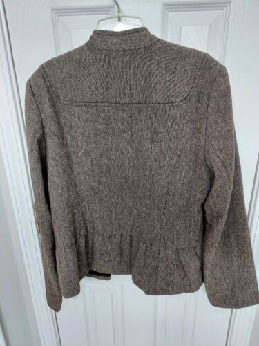 Women's Brown Tweed Apt. 9 stretch blazer size 14 Long slv Lined polyblend - Picture 2 of 7