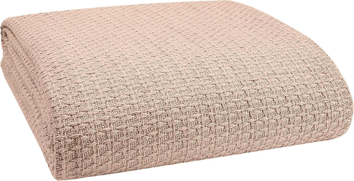 100% Cotton Bed Blanket, Breathable Bed Blanket King Size, Cotton Thermal Blanke