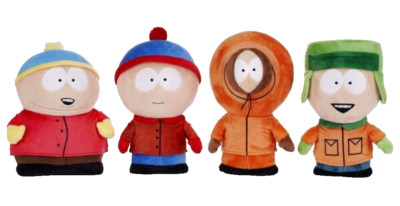 SOUTH PARK UK CARTMAN KENNY KYLE STAN 10.5'' SOFT PLUSH TOY SET PLAY BY PLAY BNWT