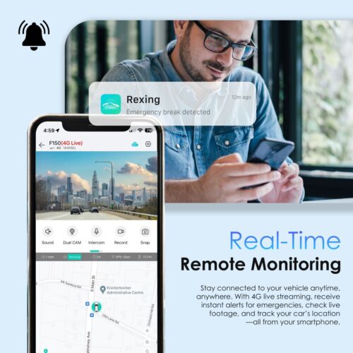 Rexing ProC4G 4G LTE 2-Channel Dash Cam with GPS – 2.5K Front + 1080p Rear - Picture 3 of 9