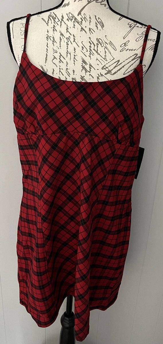 Target Babydoll Dress Red Plaid Slip Dress Wild Fable Size XXL 2XL New Nwt