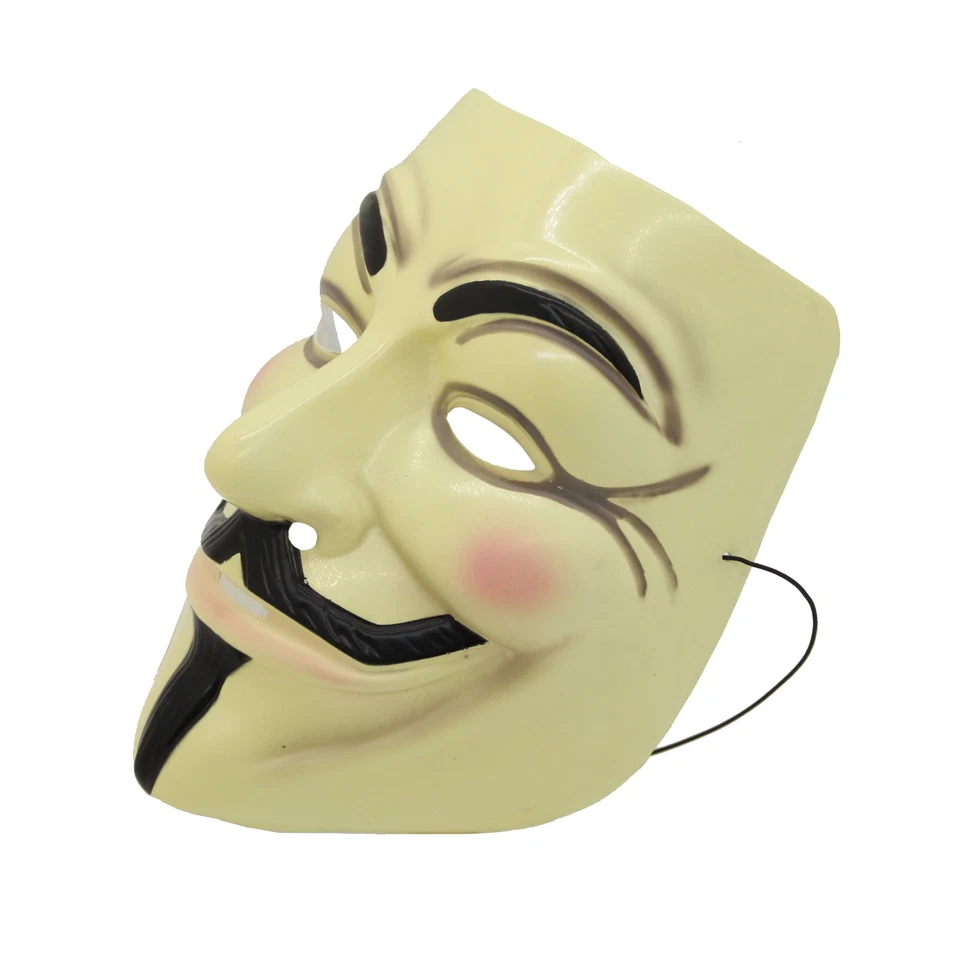V for Vendetta Mask Guy Fawkes Anonymous Sit-in Cosplay Costume Anarchy Mask - Image 3 of 4