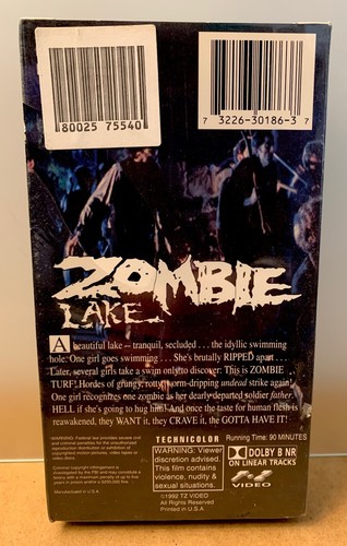 ZOMBIE LAKE T-Z Video VHS cult horror gore FACTORY SEALED + STICKER - Picture 2 of 6
