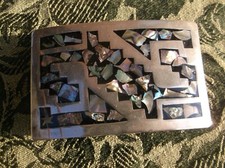 Vintage Alpaca Abalone Belt Buckle Mexico