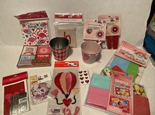 Lot Of 12 BRAND NEW Valentine's Day Decorations Craft , Cards, Tim Cans, Banners