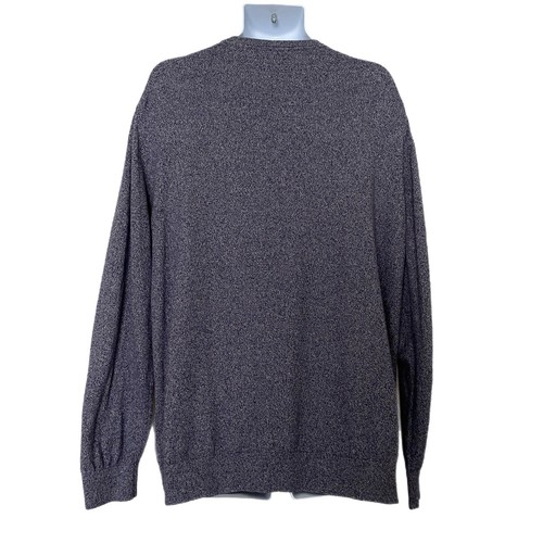 Wallin & Bros Mens Navy Blue 1/4 Button Pullover Heathered Cotton Sweater XXL - Picture 5 of 5