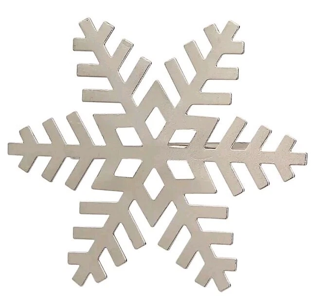 4 ST NICHOLAS SQUARE Silver Christmas SNOWFLAKE Napkin Rings NEW - Image 2 of 3