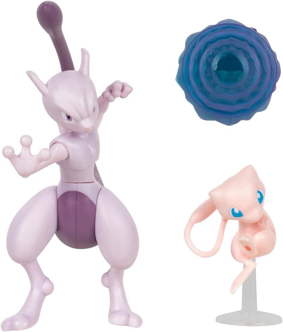 Jazwares Pokémon MEW & MEWTWO Battle Figure Pack NEW SEALED