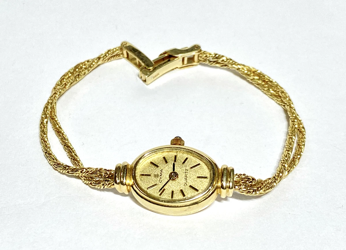 Women s Vintage CYMA 14k Yellow Gold Quartz Watch eBay