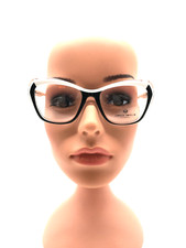 Brillengestell frankie morello Brillenrahmen Vollrand Cat-Eye Weiß Damen NEU