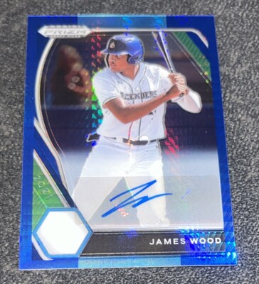 2021 Prizm Draft JAMES WOOD ROOKIE AUTO BLUE HYPER