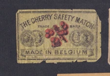 Antique Belgium Match Labels BN56976 The Cherry Fruit  