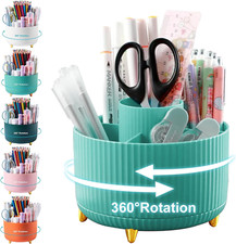 Pencil Holder for Desk,5 Slots 360 Degree Rotating Desk Organizers and Accessori