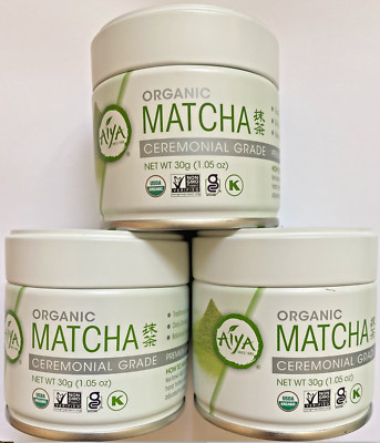3 Cans Aiya Japanese ORGANIC Matcha Ceremonial Grade 30g (1.5oz)! Fresh
