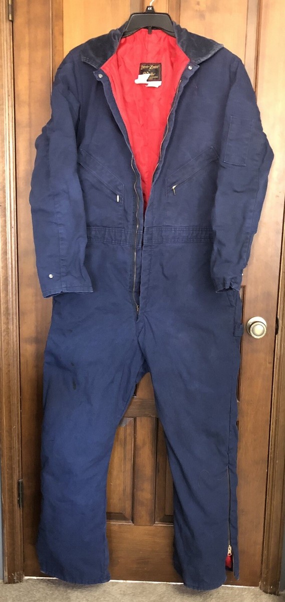 Walls Zero Zone Coveralls Mens XL Tall Blue Quilted Lining