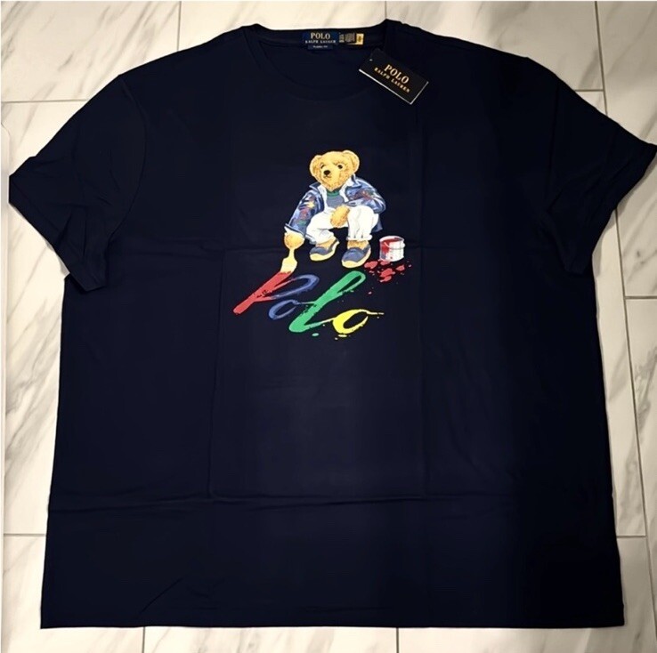 Polo Ralph Lauren Bear T-Shirt Navy 【L】 Polo Ralph Lauren Men's Polo Bear T-Shirt Navy Blue XXL New