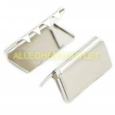QTY 10 Metal Belt Buckle End Tips for Cotton Webbing Nickel Plated 1.25" NIB