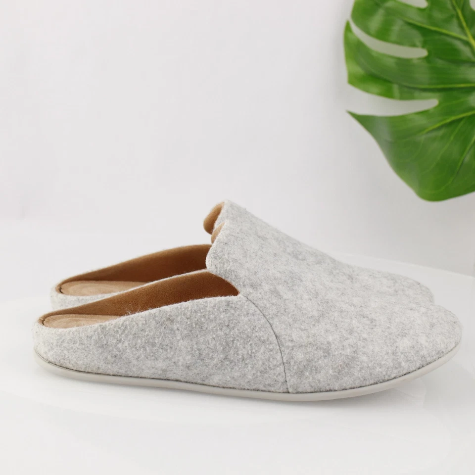 Fitflop Womens Chrissie Mule Slipper Size 10 Light Gray Felt Slip On Casual Shoe - Image 4 of 4