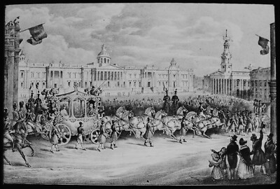QUEEN VICTORIAS STATE ENTRY INTO LONDON 1837 Magic Lantern Slide C1890