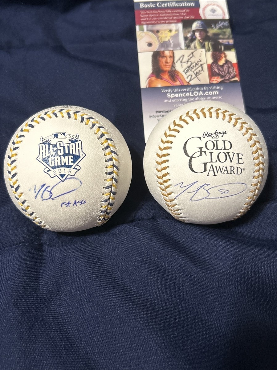 2 Mookie Betts Signed Gold Glove 2016 All star Ball Red Sox MVP