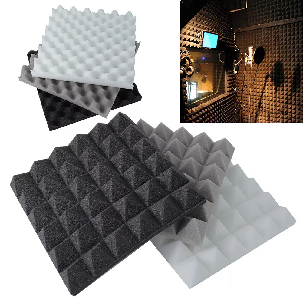 12 24x Acoustic Wall Panel Tiles Studio Room Sound Proofing Insulation Foam Pads