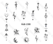 Nail Art Water Transfer Stickers moon cactus snake watch eyes KoB-1308
