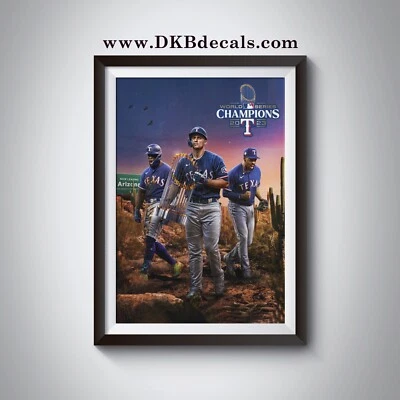 World Series 2023 Champions Texas Rangers Poster 03 - Various Sizes to 13" x 19"