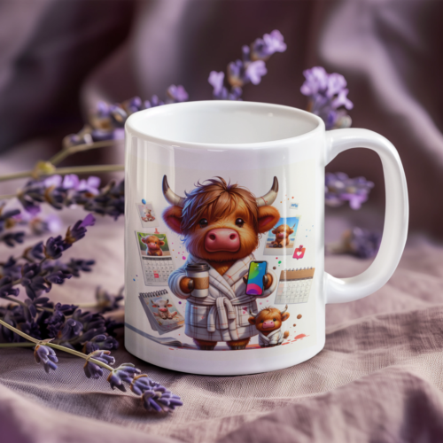 Cute Highland Cow Mum and child coffee mug - ideal for Mothers Day gift - Picture 1 of 1