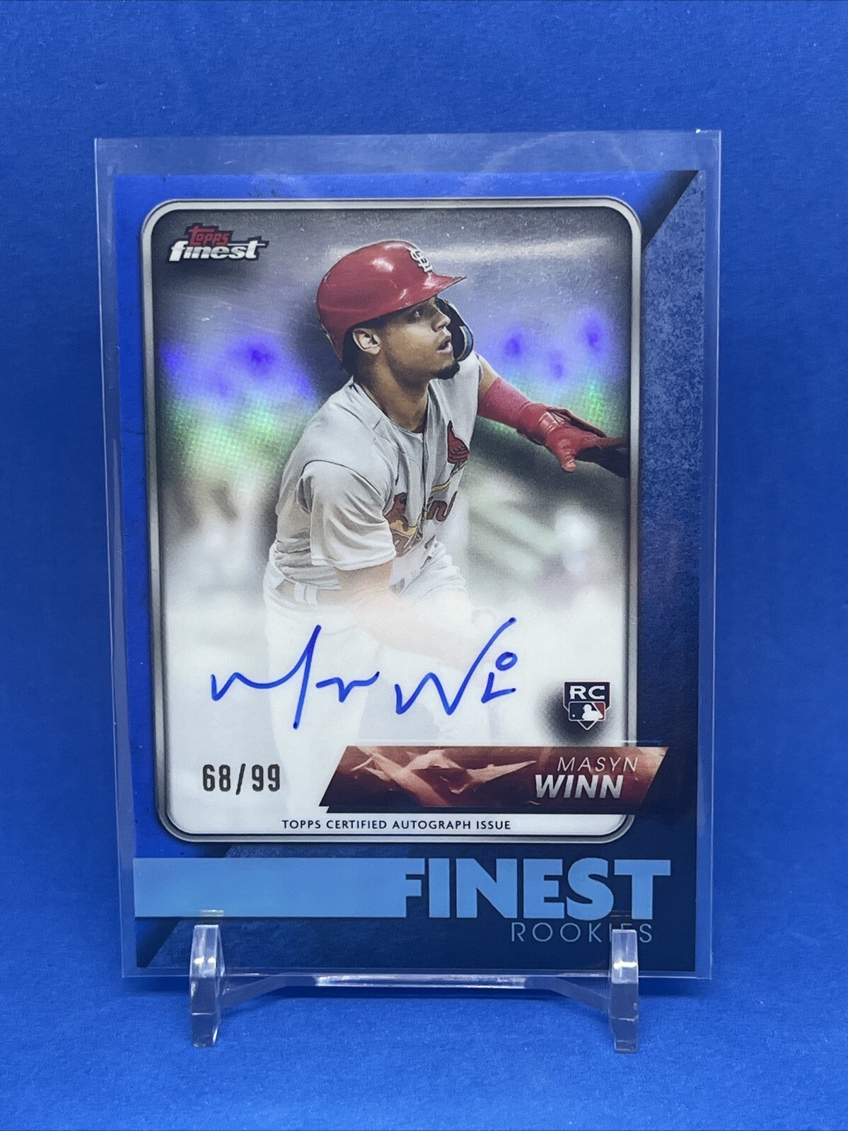 2024 Topps Finest Masyn Winn FR-MW Finest Rookies Blue Refractor Auto RC 68/99