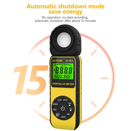 Digitaler Beleuchtungsstärke Belichtungsmesser Luxmeter 300000Lux Detektor 270º Drehsensor - Bild 6 von 12