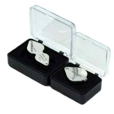 2PC - 10x 18mm 20x 12mm & 30x 21mm Jeweler Loupe Magnifying Glass Magnifier 
