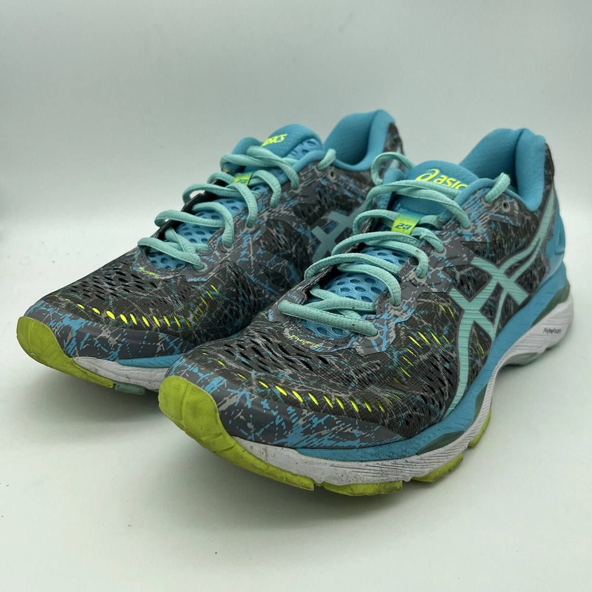Asics Gel Kayano 23 Blue Gray Aqua Running Shoes T6A5N Size 9 EUC