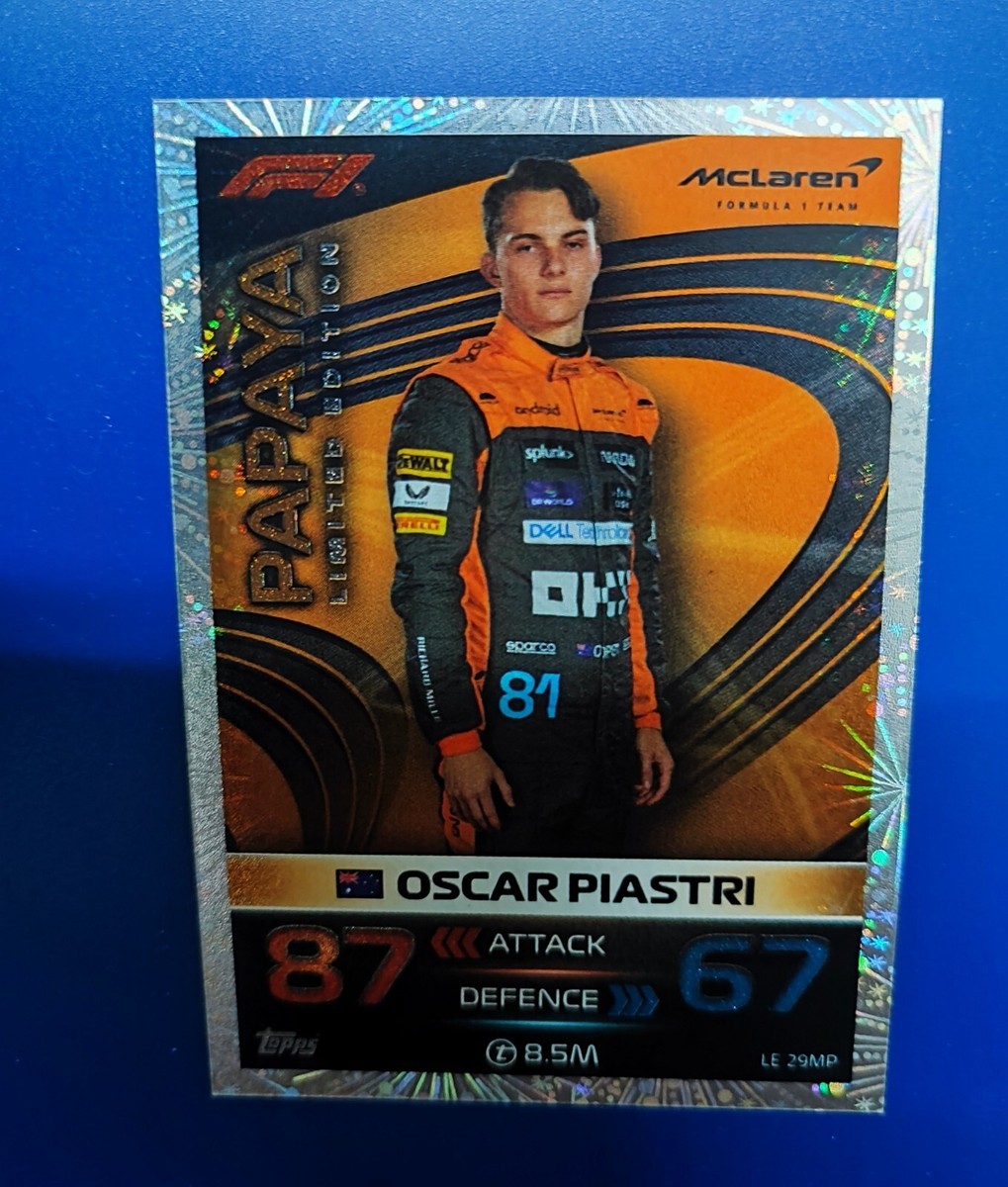 Oscar Piastri PAPAYA LIMITED EDITION LE 29MP Rookie F1 Turbo Attax