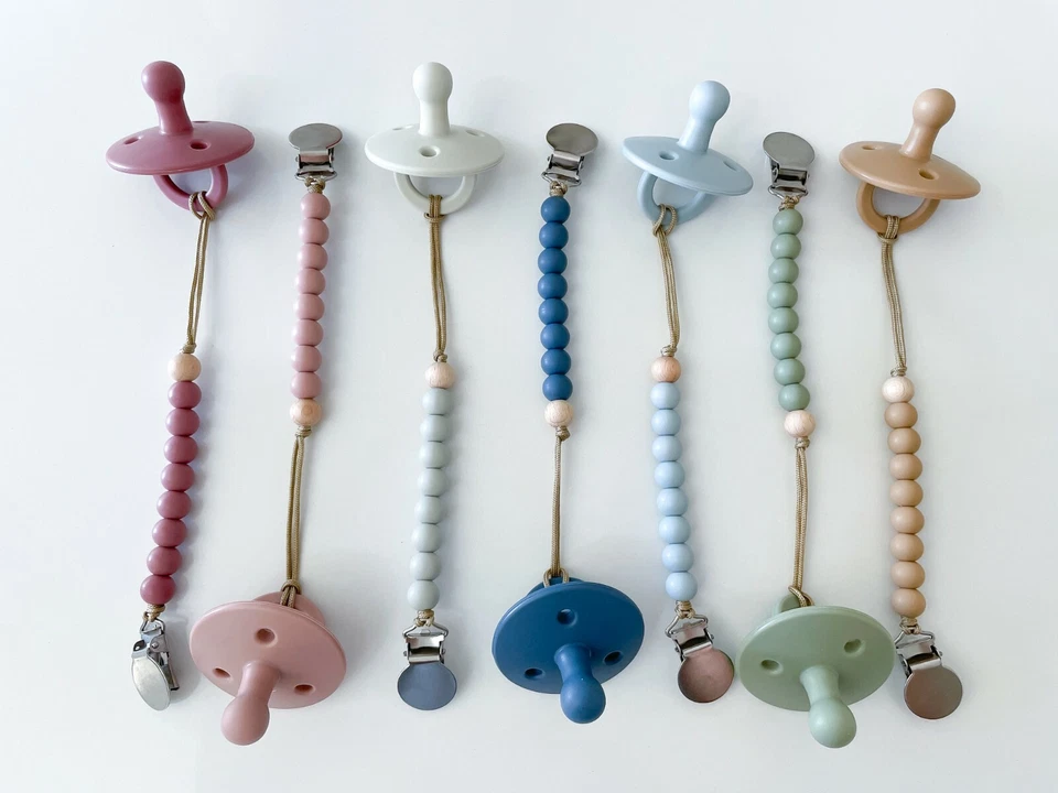 New Baby Silicone Pacifier Clip, Beechwood Teether Holder, Binky Clip, Baby Gift - Image 4 of 4