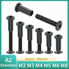 Hex Socket Chicago Screws Binding Screw Nail Rivets Black A2 Stainless M2 - M8