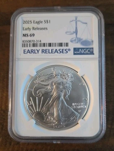 2025 P American Silver Eagle NGC MS69 ASE Eagle Privy Graded Coin Slab