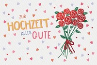 Hochzeit Alles Gute Blumen Herzen GlüCkwunschkarte Mit Umschlag