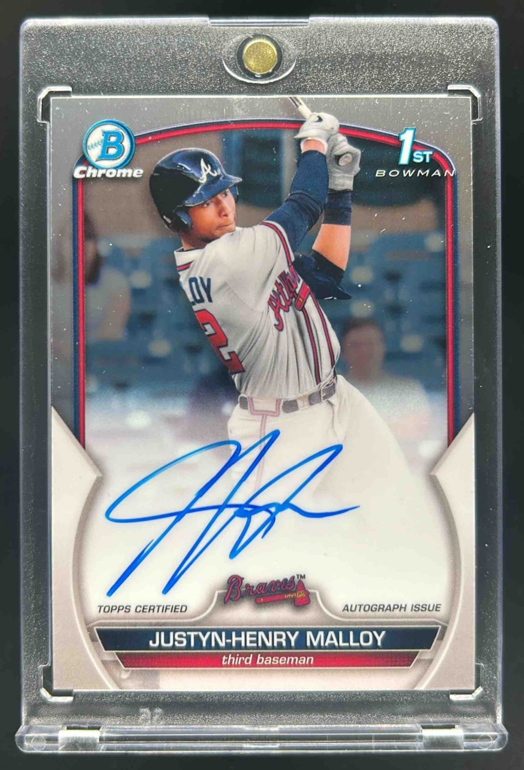 2023 Bowman Chrome Justyn-Henry Malloy Auto 1st Prospect #CPA-JMA Braves