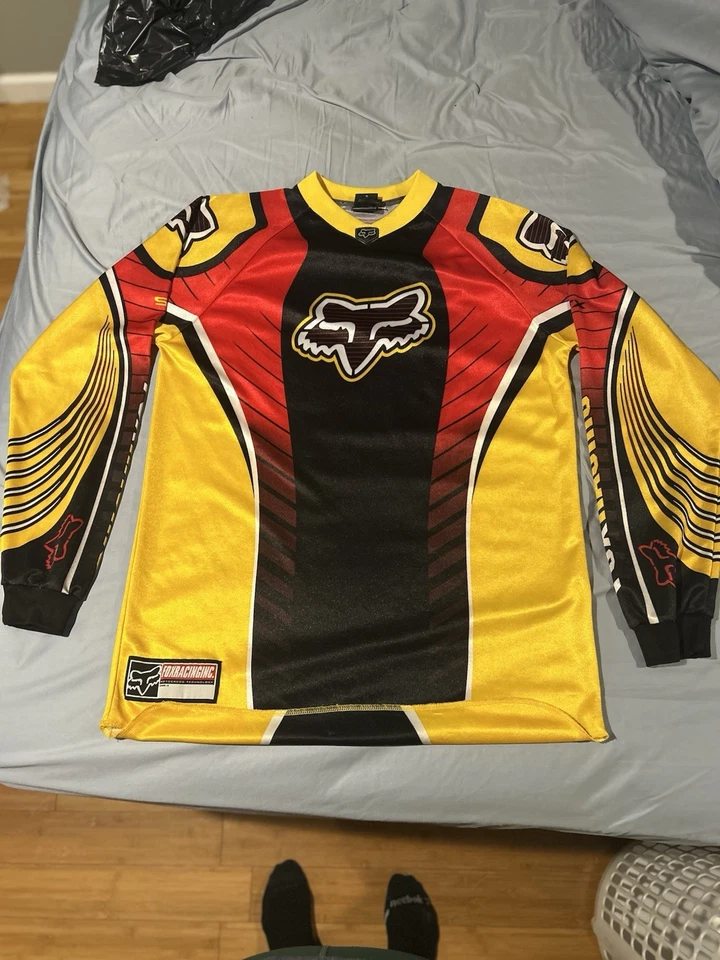Fox Racing Motocross Set, L/36, Vintage 90’s Jersey/pants, Yellow/red/black - Image 2 of 4
