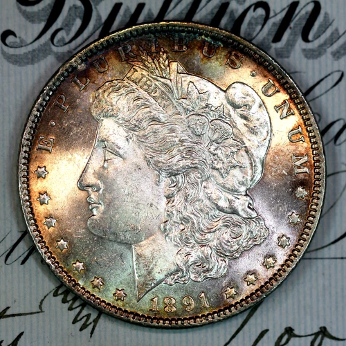 * 1891-P * SOLID+ GEM BU MS MORGAN SILVER DOLLAR * FROM ORIGINAL COLLECTION