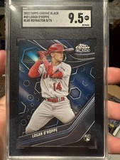 2023 Topps Chrome Black Logan O'Hoppe Blue Refractor Rookie RC /75 PSA 9 Angels