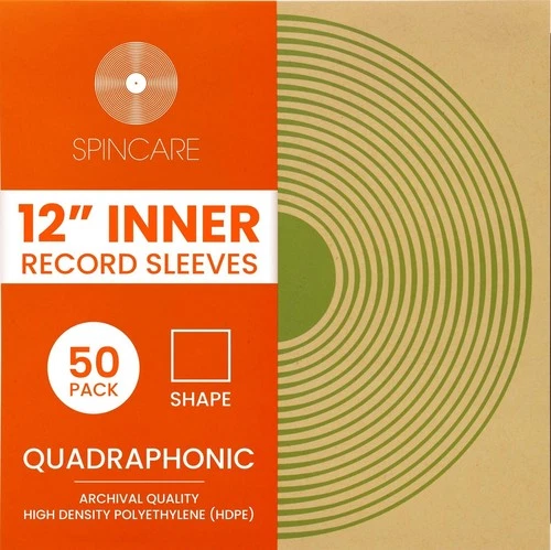12" Anti-Static HDPE Plastic Square Inner Vinyl LP Record Sleeves 50 Pack